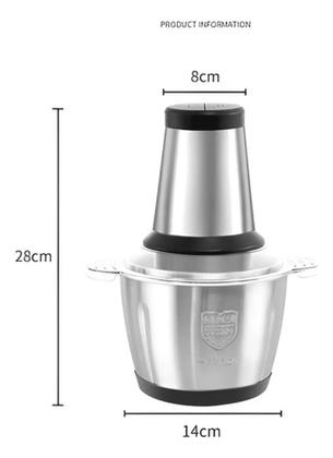 Imagem de Processador Moedor Alimentos Elétrico Inox Com 4 Lâminas 2L