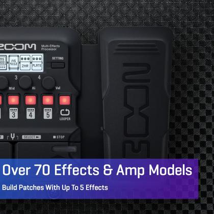 Processador Multiefeitos de Guitarra Zoom G1X Four com Pedal de