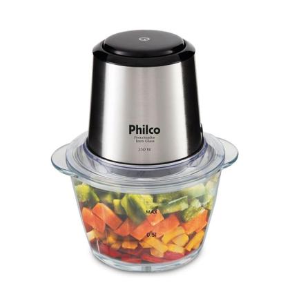 Imagem de Processador Philco Inox Glass Copo De Vidro 1,2L Função Pulsar 350W PPS01I
