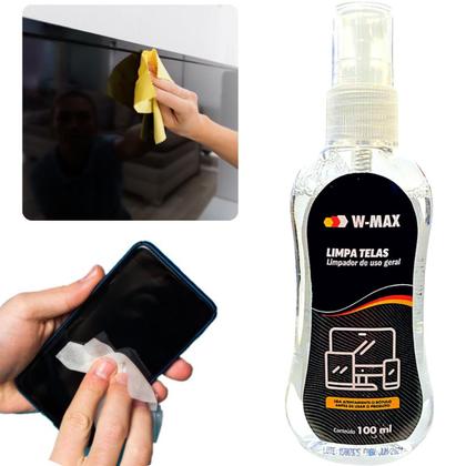 Imagem de Produto para Limpar a TV Monitor PC Tela do Celular W-Max 100ml