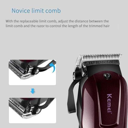 Imagem de Professional Hair Clippers for Men Rechargeable Barber Set Cordless Km-2600