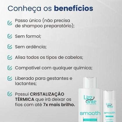 Imagem de Progressiva de 300ml Orgânica Alisamento 100% para todos os tipos de cabelos Smooth Absolut Lizz ante