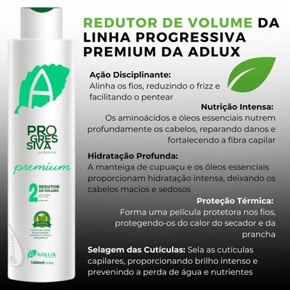Imagem de Progressiva Premium Adlux Orgânica Tratamento Alisamento Capilar Redutor de Volume Selagem 1 L