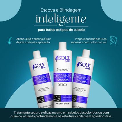 Imagem de Progressiva Sem Formol Cauterização Selagem Organica 100% kit Soul Care Profissional 8 produtos