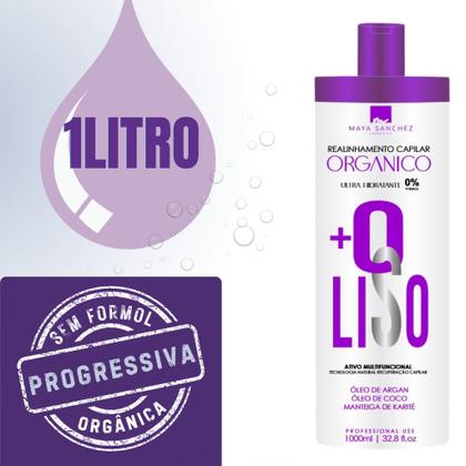 Imagem de Progressiva Sem Formol Profissional 1L +Q Liso Maya Sanchez - Argan Oleo de Coco Manteiga de Karité