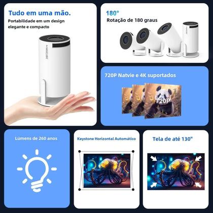 Imagem de Projetor 4K Hy300 Pro com Android 11 - Wi-Fi Dual, Bluetooth 5.0 e 260 ANSI Lumens