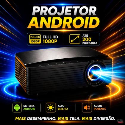 Imagem de Projetor Android 1920x1080 com Zoom Digital e Projeção até 200 Polegadas