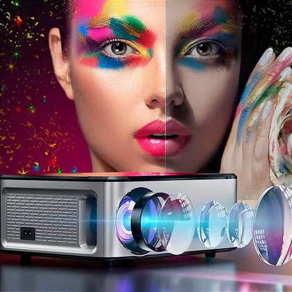 Imagem de Projetor Android 5G 4K Focagem a Laser e Espelhamento Sem Fio Preto