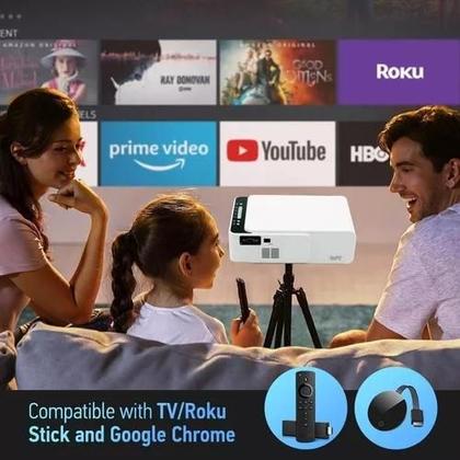 Imagem de Projetor Android Tv Wifi Bluetooth Youtube Netflix 200 Poleg