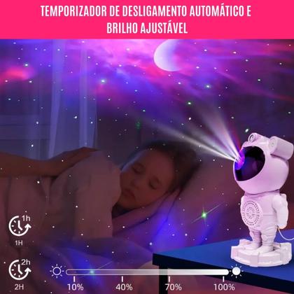 Imagem de Projetor De Galáxia C/ Controle E Caixa De Som Estrela Astronauta Luminária  Nebulosas Constelações Luz Quarto Céu