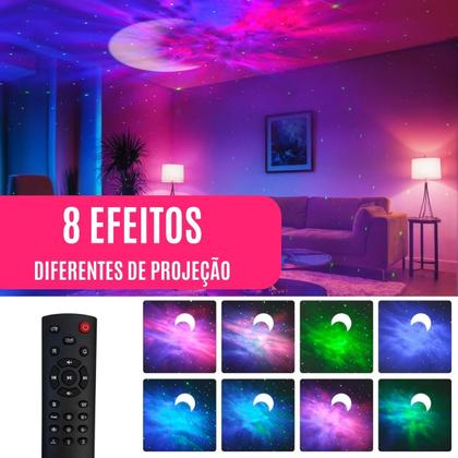 Imagem de Projetor De Galáxia C/ Controle E Caixa De Som Estrela Astronauta Luminária  Nebulosas Constelações Luz Quarto Céu