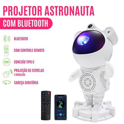 Imagem de Projetor De Galáxia C/ Controle E Caixa De Som Estrela Astronauta Luminária  Nebulosas Constelações Luz Quarto Céu