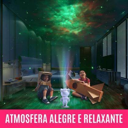 Imagem de Projetor De Galáxia C/ Controle E Caixa De Som Estrela Astronauta Luminária  Nebulosas Constelações Luz Quarto Céu
