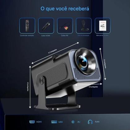 Imagem de Projetor De Imagem HY320 4K Com Espelhamento WiFi Bluetooth Ideal Para Filmes Games Cinema 110 220V