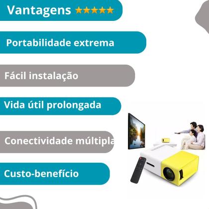 Imagem de Projetor Filme Mini Datashow Hdmi Full Hd Portátil Yg300 Led Tv