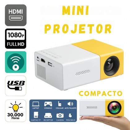 Imagem de Projetor Filme Mini Hd Portátil Datashow Full Hd Tv Espelhamento Yg300 Led