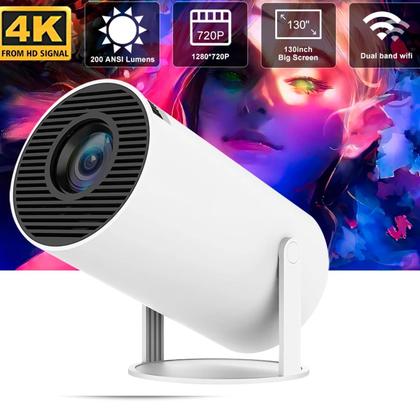 Imagem de Projetor HD 1080p Wifi Branco Portátil Bivolt Hdmi Usb Bluetooth