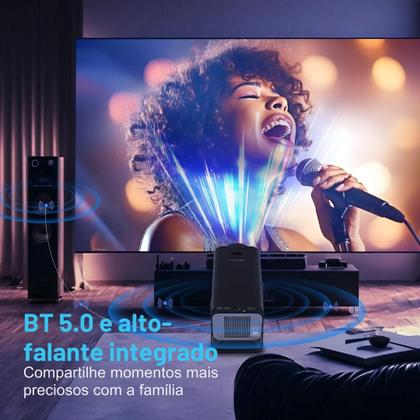 Imagem de Projetor HY320 4K Smart Portátil LED Alta Definição para Filmes e Jogos Preto