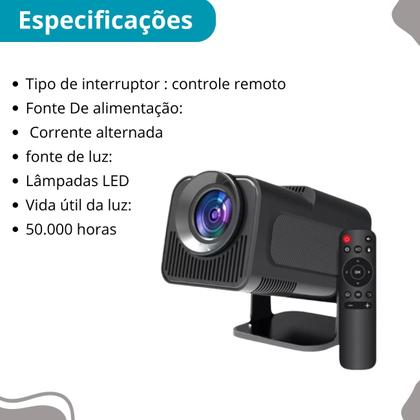 Imagem de Projetor Hy320 Android 11 Mini 4k sem fio para Filmes e Séries