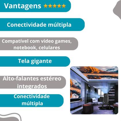 Imagem de Projetor Hy320 Android 11 Mini 4k sem fio para Filmes e Séries