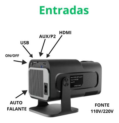 Imagem de Projetor Hy320 Mini Portátil 4K HD Sistema Android 110v/220v