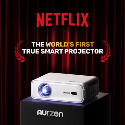 Projetor Inteligente Aurzen EAZZE D1 WiFi Bluetooth 1080P Branco