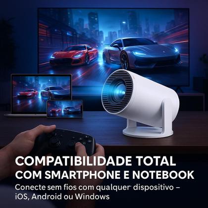 Imagem de Projetor Inteligente Hy300 Modelo Pró 470 ANSI 5G Smart 4K Wifi 6 Bluetooth 5.0 Android 11