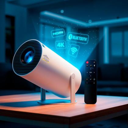 Imagem de Projetor Inteligente Hy300 Pró 5G Smart 4K Wifi 6 Bluetooth 5.0 Android 11 Com Controle