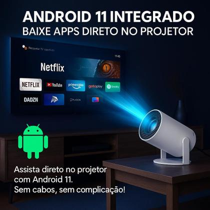 Imagem de Projetor Inteligente Hy300 Pró 5G Smart 4K Wifi 6 Bluetooth 5.0 Android 11 Lançamento 2025