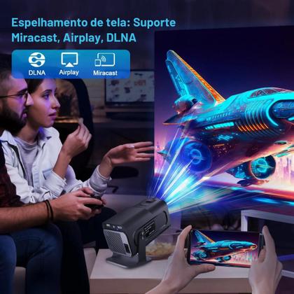 Imagem de Projetor Inteligente Smart 4K Lançamento 2024 Hy320 Portátil auto ajustável, Wifi Bluetooth, 150'' polegadas, Android iOs, Full HD 