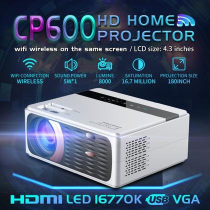 Imagem de Projetor LED 1280x720P de 8000 lúmens 1080P Full HD