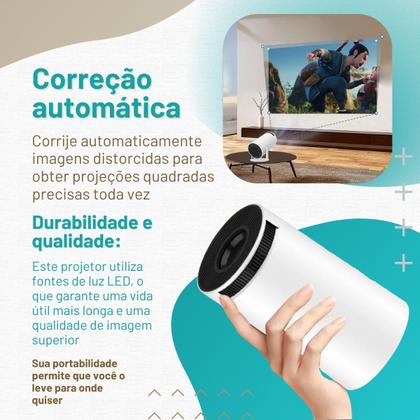 Imagem de Projetor Led 4K Android 11.0 Portátil HD Bluetooth HDMI WIFI Bivolt - SmartProjetor Home Cinema