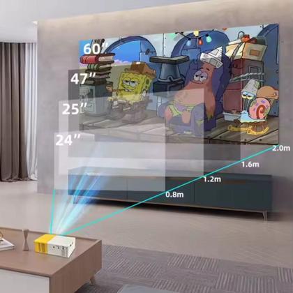 Imagem de Projetor Led 60 Polegadas Hdmi Full Hd 600 Lumens Multimidia Av Usb Mini Portatil 1080P Controle