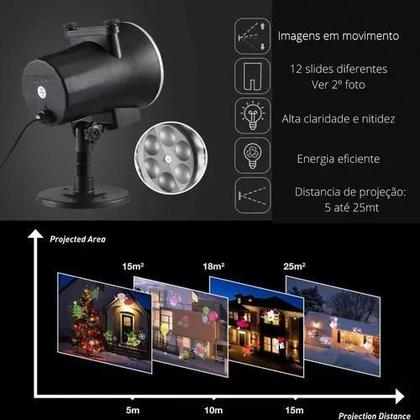 Imagem de Projetor LED Holográfico Espeto Neve 5W - Flocos Coloridos