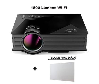 Imagem de Projetor Led Portátil Uc68s Wifi 2200 Lumens Data Show Hdmi Tela