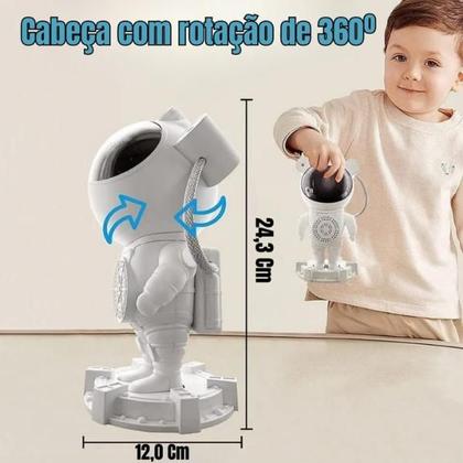 Imagem de Projetor Luminária Astronauta Com Caixa Som Bluetooth