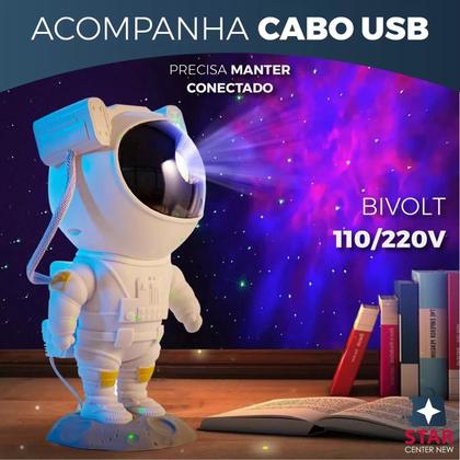 Imagem de Projetor Luminaria Luz Led Galaxia Luz Noturna De Estrelas Nebulosa Astronauta Portatil