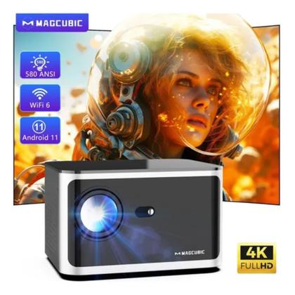Imagem de Projetor Magcubic Hy350 Pró Hd 4k 1080p Wifi6 Led 580 Ansi Cor Preto