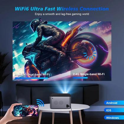 Imagem de Projetor Magcubic Hy350 Pró Hd 4k 1080p Wifi6 Led 580 Ansi Cor Preto