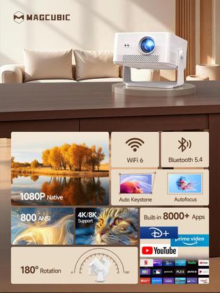 Imagem de Projetor Magcubic HY450Max 1080P 800 ANSI WiFi 6 BT 5.4