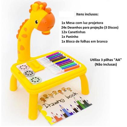 Imagem de Projetor para Desenhar Pintar e Colorir Mesa Infantil de Girafinha