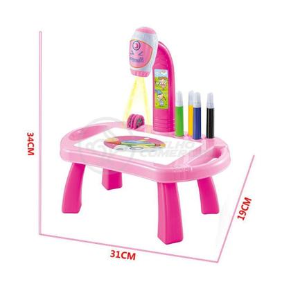 Imagem de Projetor Para Desenho Infantil Mesa Pintura De Projeção Magica Brinquedos Aprendizagem Robo Rosa