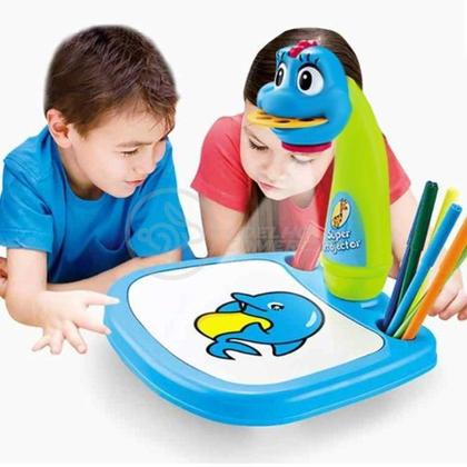 Imagem de Projetor Para Desenho Infantil Mesa Pintura Projeção Magica Brinquedos Aprendizagem Galinha Azul Cor:Azul