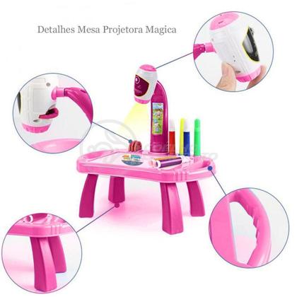 Imagem de Projetor Para Desenho Infantil Mesa Pintura Robo Rosa