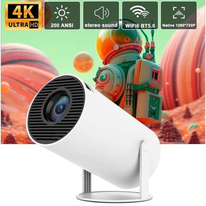 Imagem de Projetor Portátil 1080P Wifi Branco Suporta 4K Bivolt