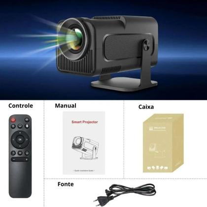 Imagem de Projetor Portatil 5g Wifi 6 Bluetooth 5.0 Android 11 HY320 Projetor 4K 1080 Full HD Suporte 12000 Lumens Premium