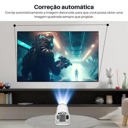 Imagem de Projetor Portátil inteligente Smart 4K Hy300 Versão atualizada 2026 Android Apps Wifi Bluetooth HDMI, Espelha Celular, 150 polegadas, Videos Full HD