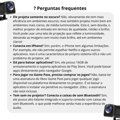 Imagem de Projetor Portátil inteligente Smart 4K Lançamento 2025 Hy320 Android apps Wifi Bluetooth HDMI, Espelha Celular, 150 polegadas, Videos Full HD