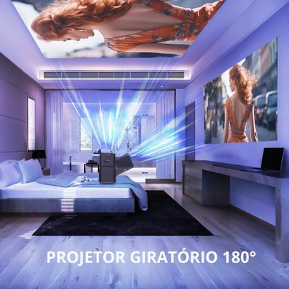 Imagem de Projetor Portátil inteligente Smart 4K Lançamento 2025 Hy320 Android apps Wifi Bluetooth HDMI, Espelha Celular, 150 polegadas, Videos Full HD