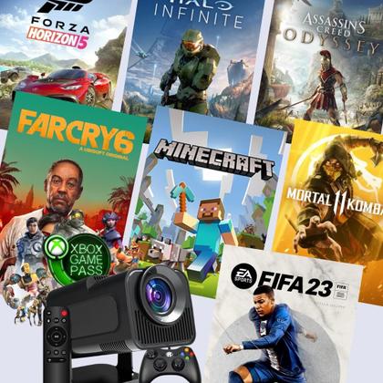 Imagem de Projetor Portátil inteligente Smart 4K Lançamento 2025 Hy320 Android apps Wifi Bluetooth HDMI, Espelha Celular, 150 polegadas, Videos Full HD